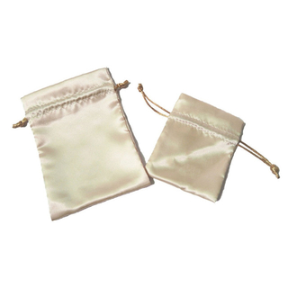 定制金色雙面緞面抽繩袋，用于珠寶和禮品